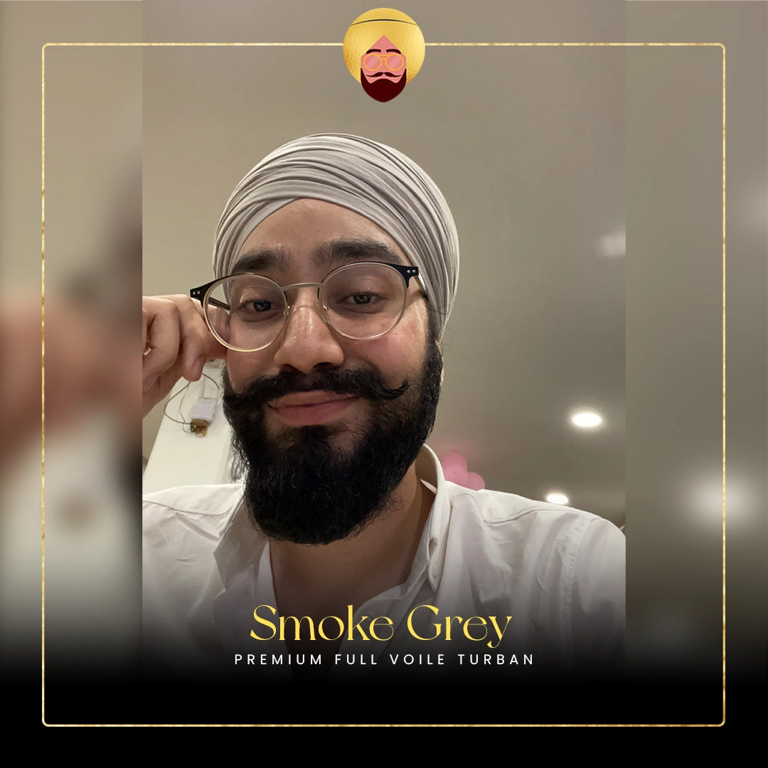Smoke Grey | Premium Full Voile Turban