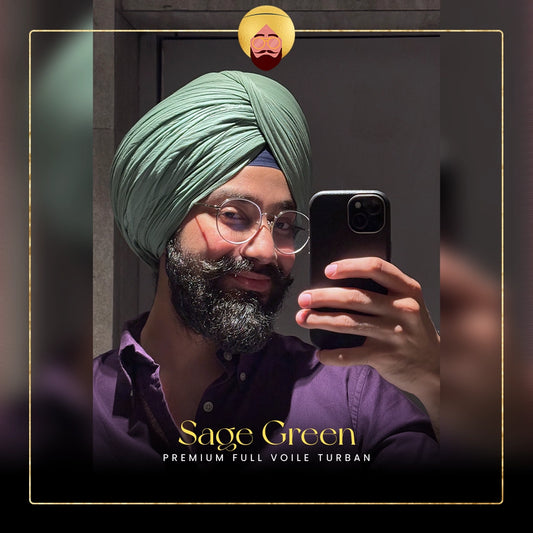 Sage Green | Premium Full Voile Turban