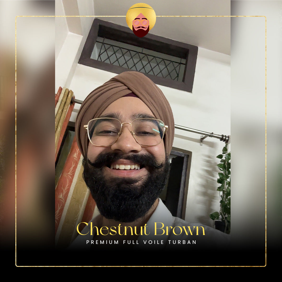 Chestnut Brown | Premium Full Voile Turban