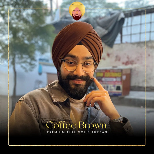 Coffee Brown | Premium Full Voile Turban