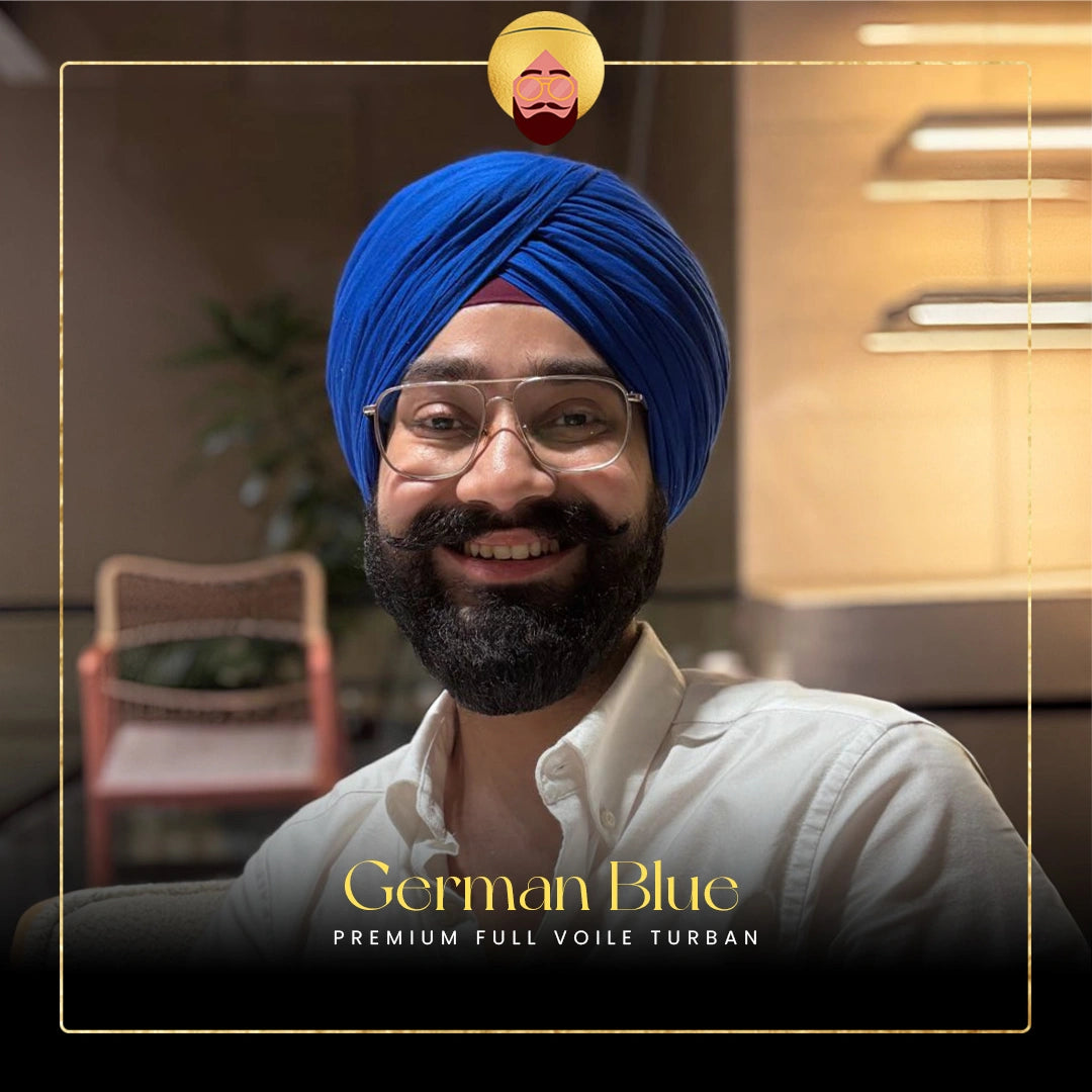 German Blue | Premium Full Voile Turban