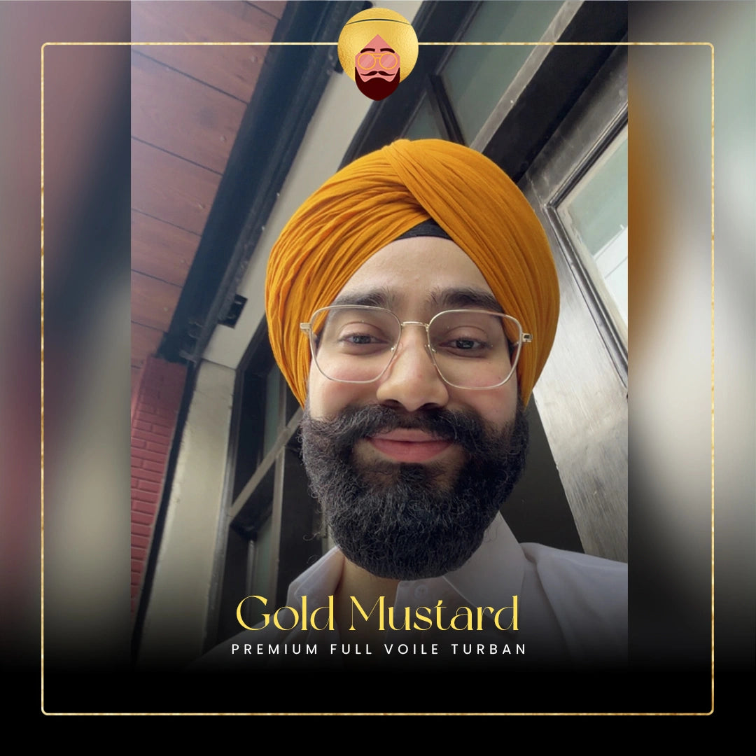 Gold Mustard | Premium Full Voile Turban