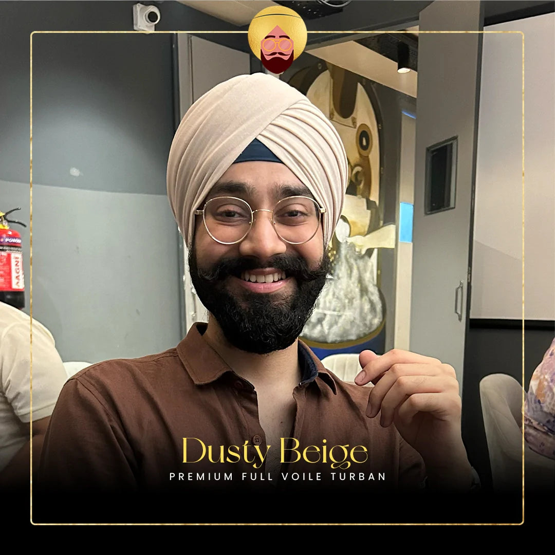 Dusty Beige | Premium Full Voile Turban