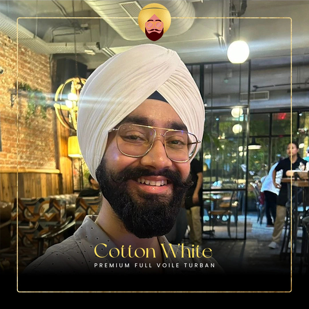 Cotton White | Premium Full Voile Turban