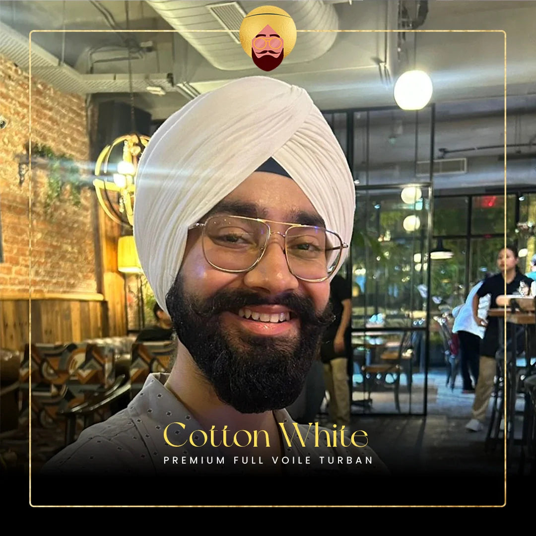 Cotton White | Premium Full Voile Turban