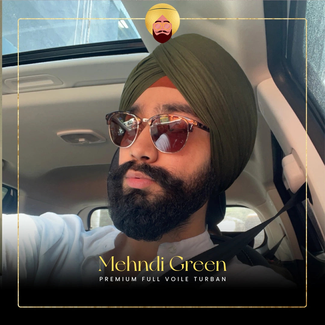 Mehndi Green | Premium Full Voile Turban