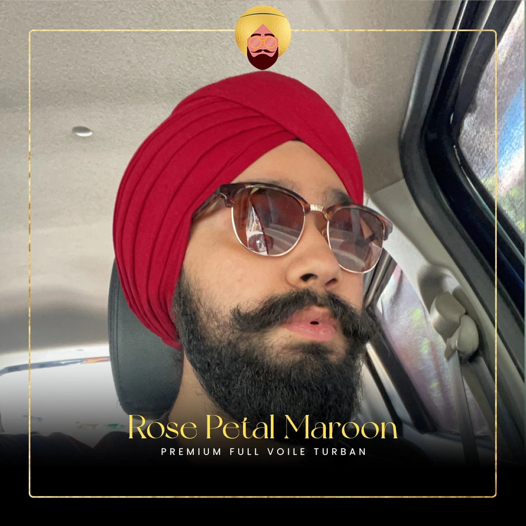 Rose Petal Maroon | Premium Full Voile Turban