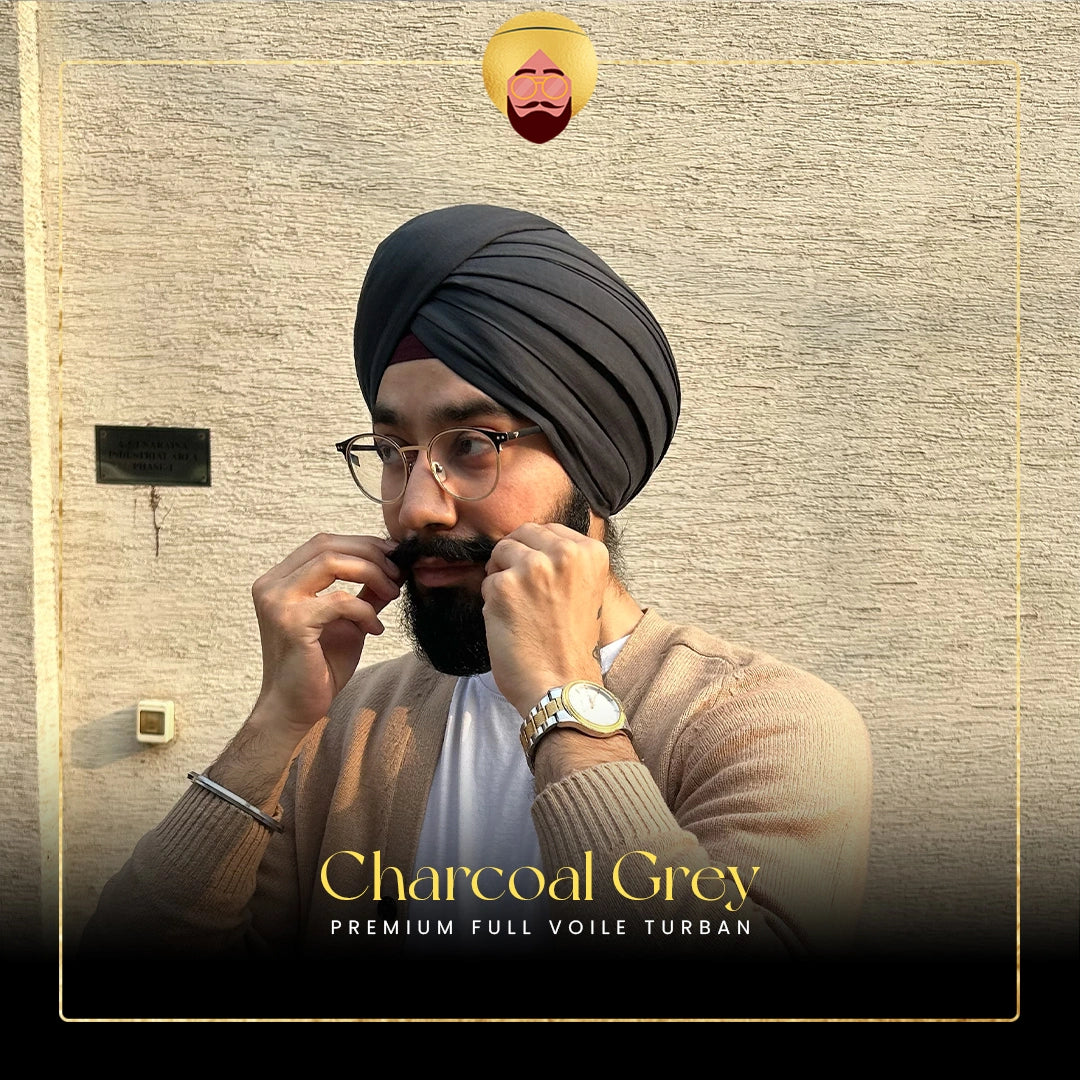 Charcoal | Premium Full Voile Turban