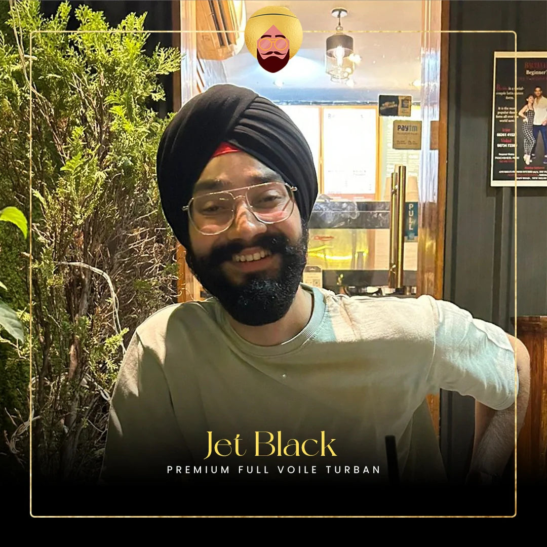 Jet Black | Premium Full Voile Turban
