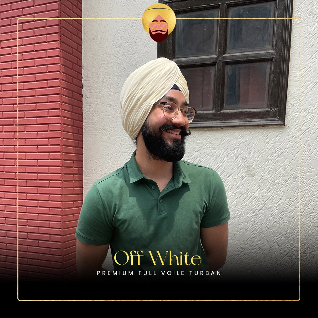 Off White | Premium Full Voile Turban