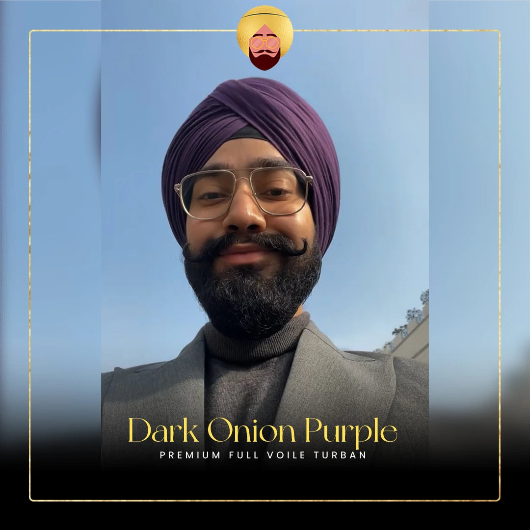 Dark Onion Purple | Premium Full Voile Turban