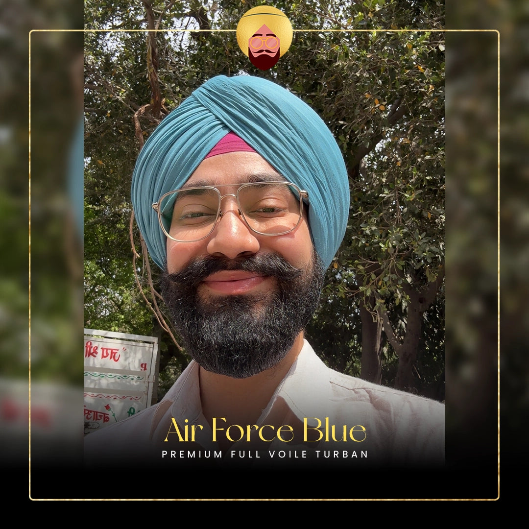 Air Force Blue | Premium Full Voile Turban