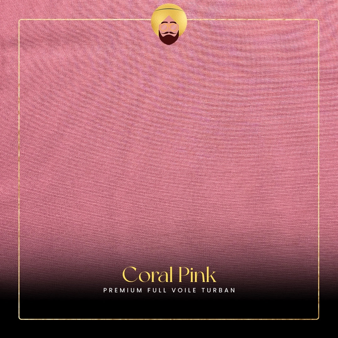 Coral Pink | Premium Full Voile Turban
