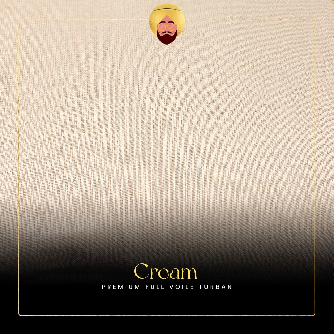 Cream | Premium Full Voile Turban
