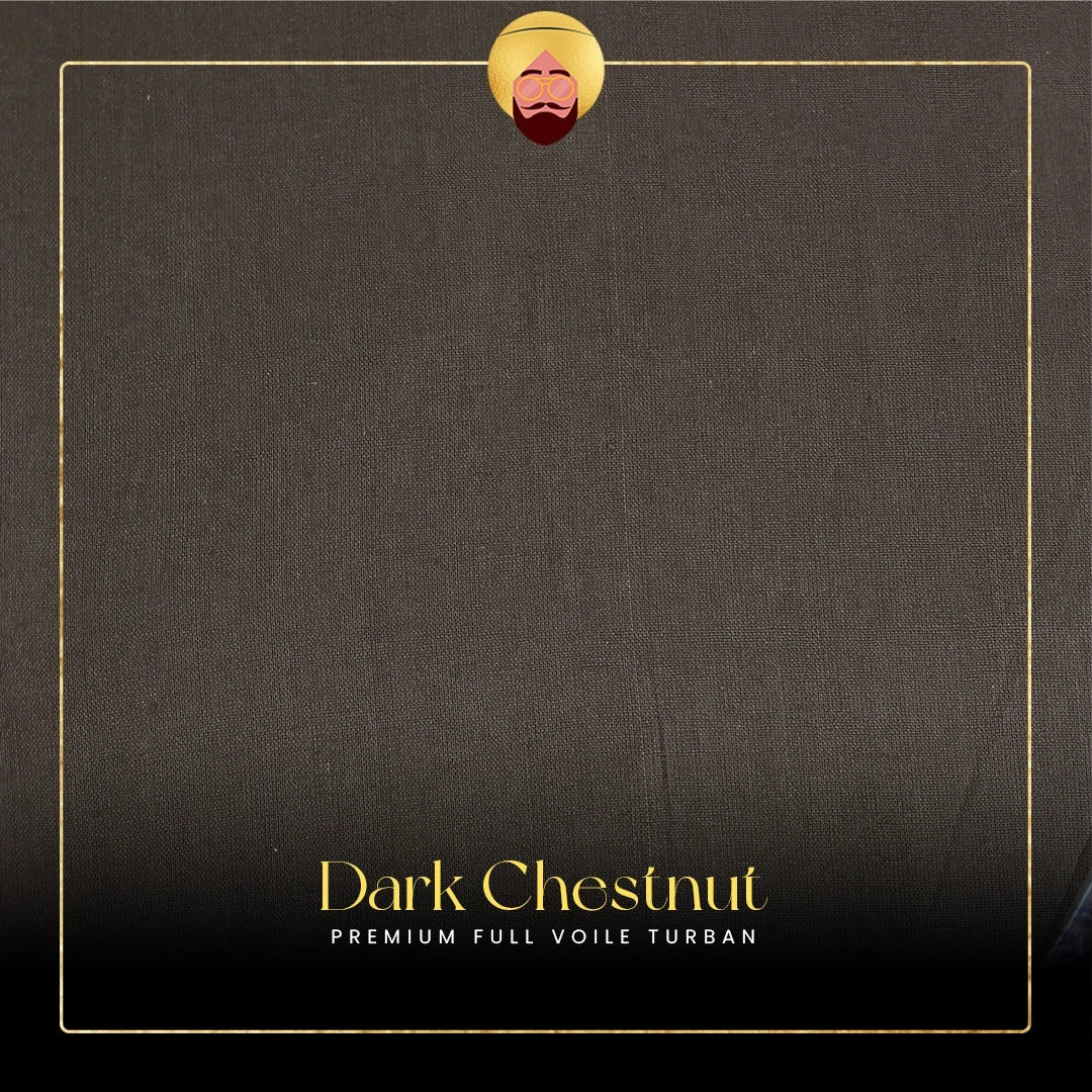 Dark Chestnut Brown | Premium Full Voile Turban