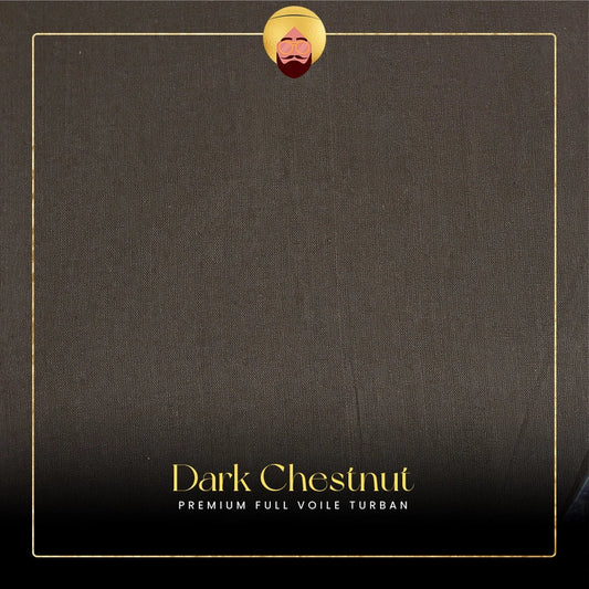 Dark Chestnut Brown | Premium Full Voile Turban
