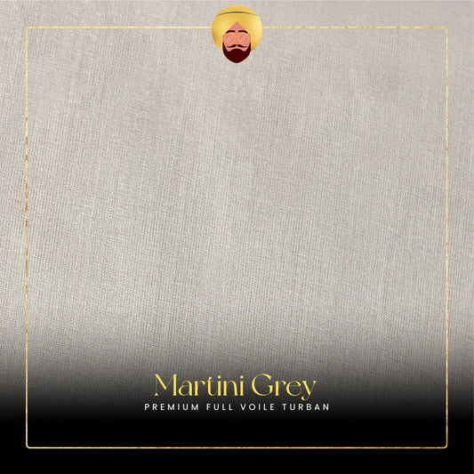 Martini Grey | Premium Full Voile Turban