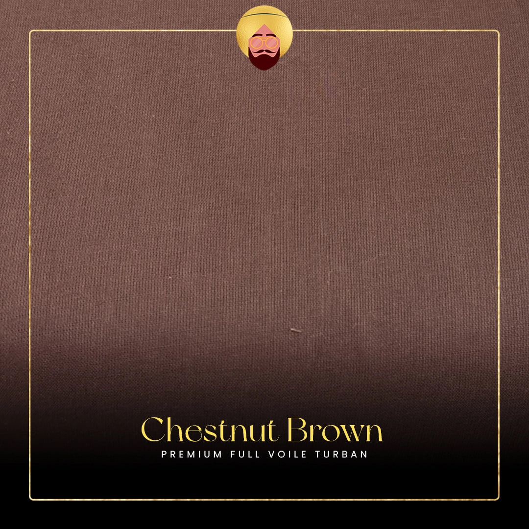 Chestnut Brown | Premium Full Voile Turban