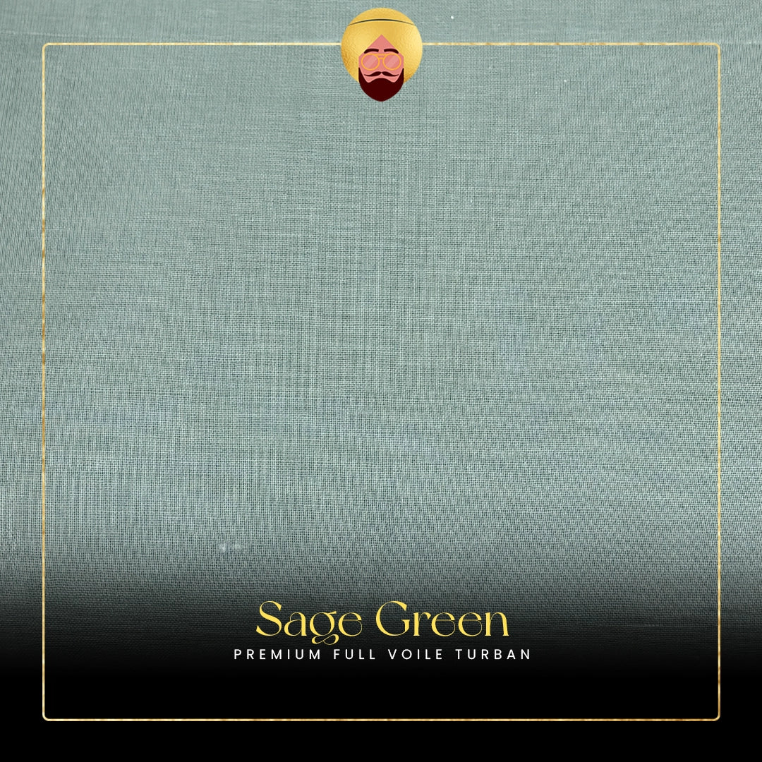 Sage Green | Premium Full Voile Turban