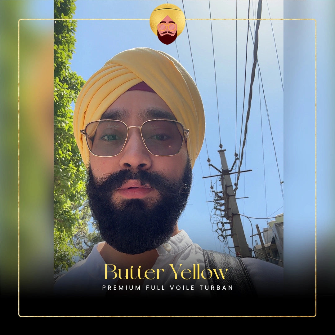 Butter Yellow | Premium Full Voile Turban