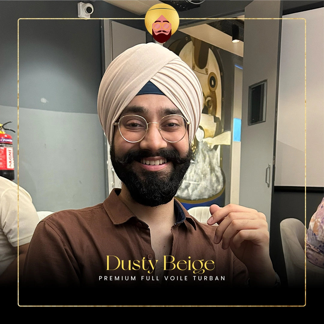 Dusty Beige | Premium Full Voile Turban