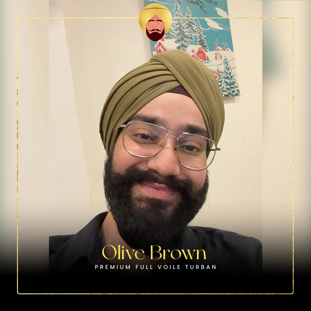 Olive Brown | Premium Full Voile Turban