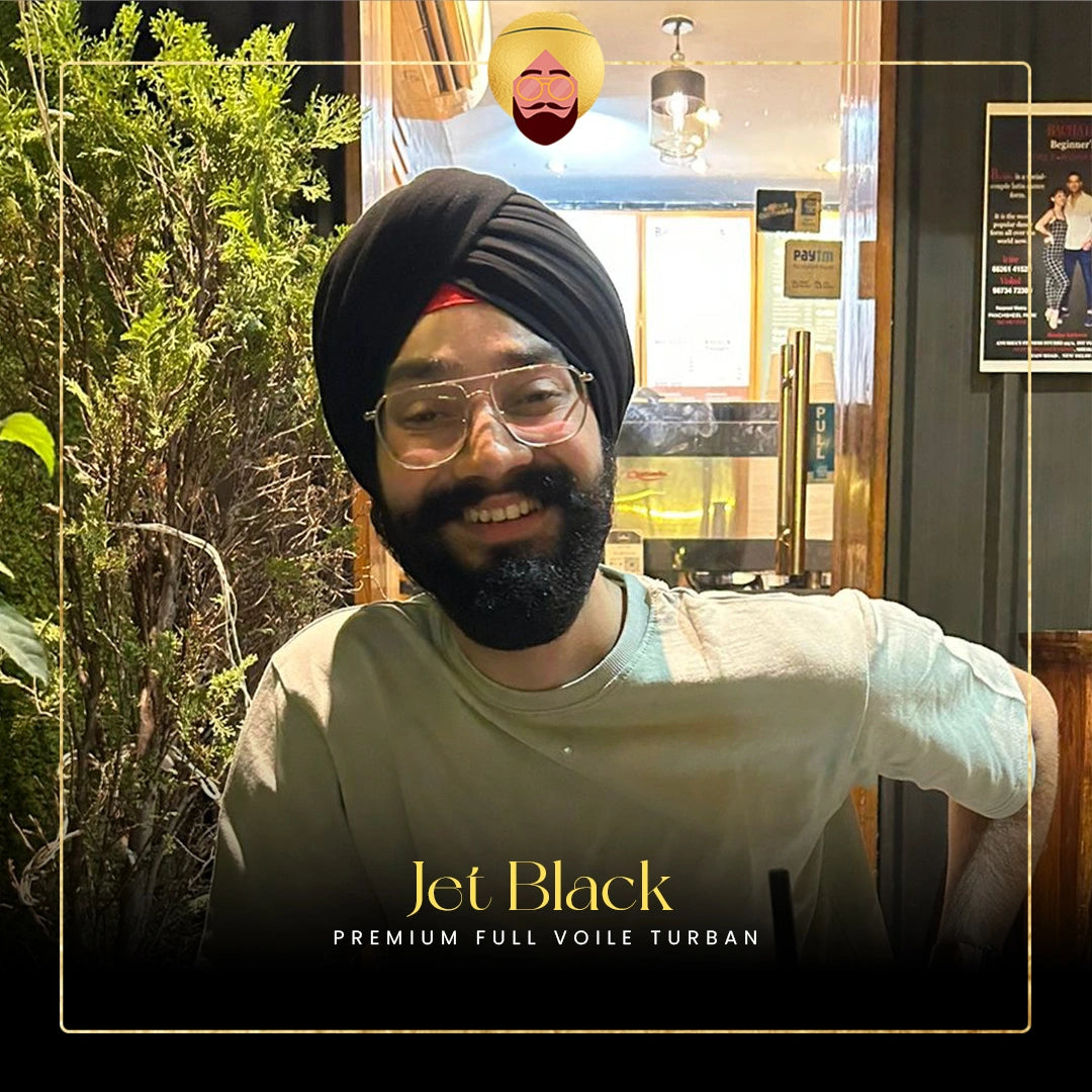 Jet Black | Premium Full Voile Turban